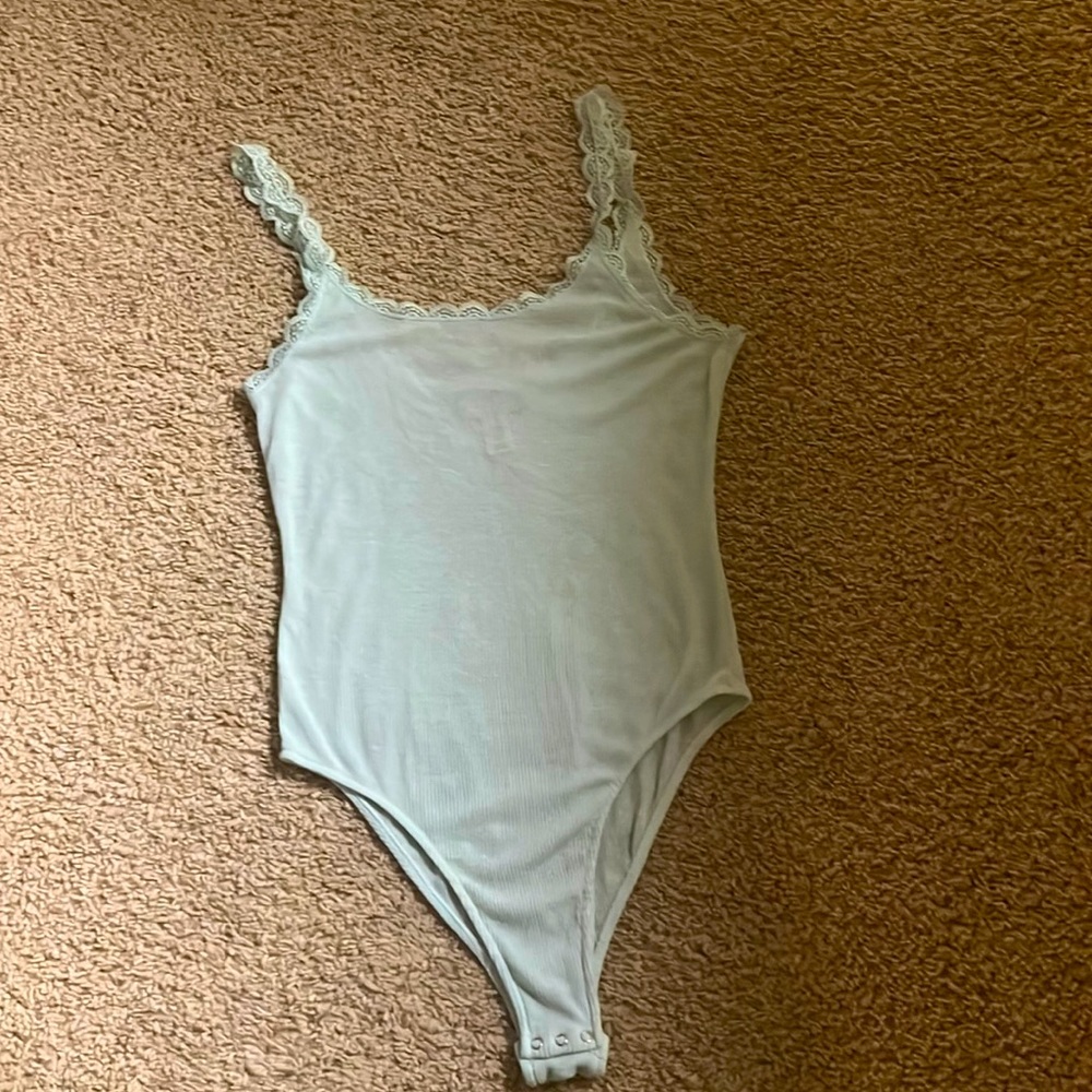 Victoria’s Secret light turquoise thin fabric bodysuit size small